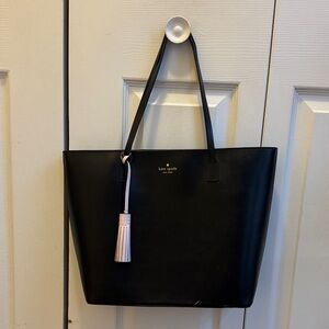 Kate Spade Black Tote with Pink Tassel